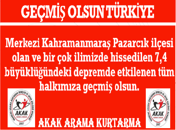 Kahramanmaraş/Pazarcık  7,7 deprem